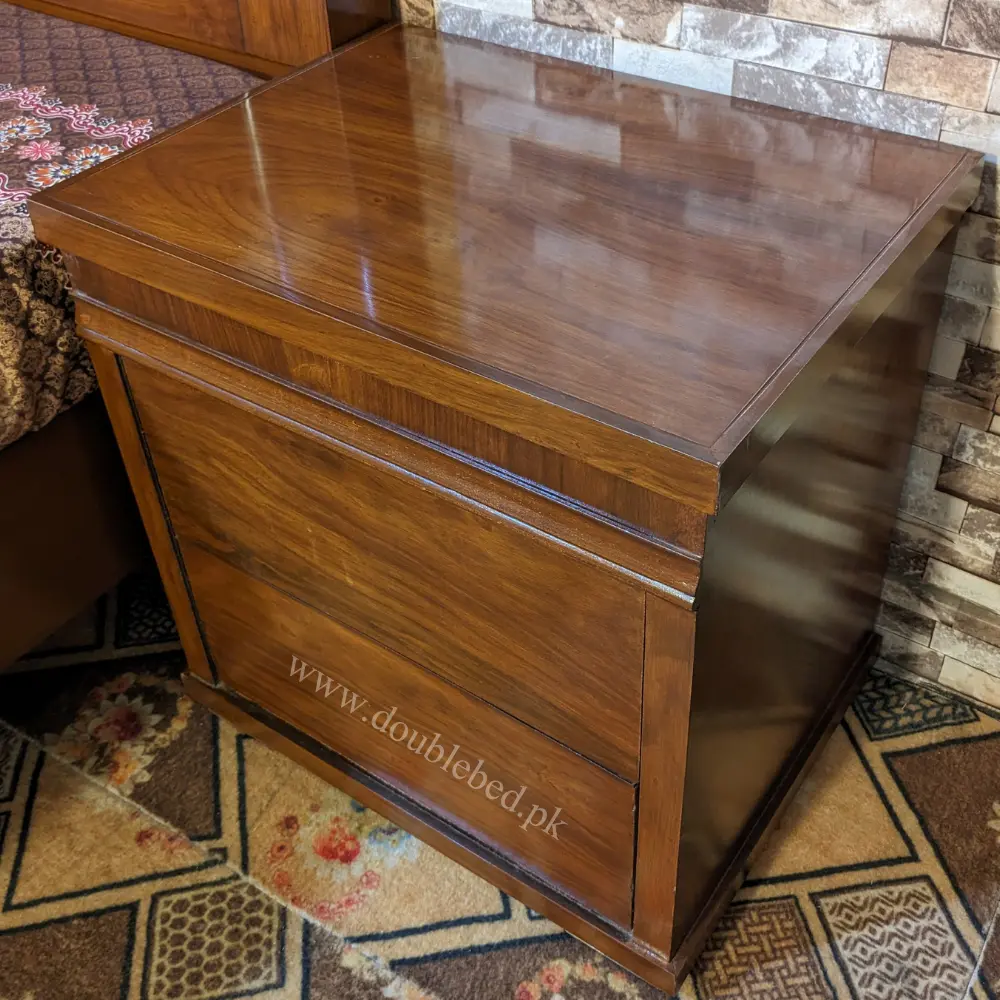 Wooden Double Bed For Sale in Lahore side table