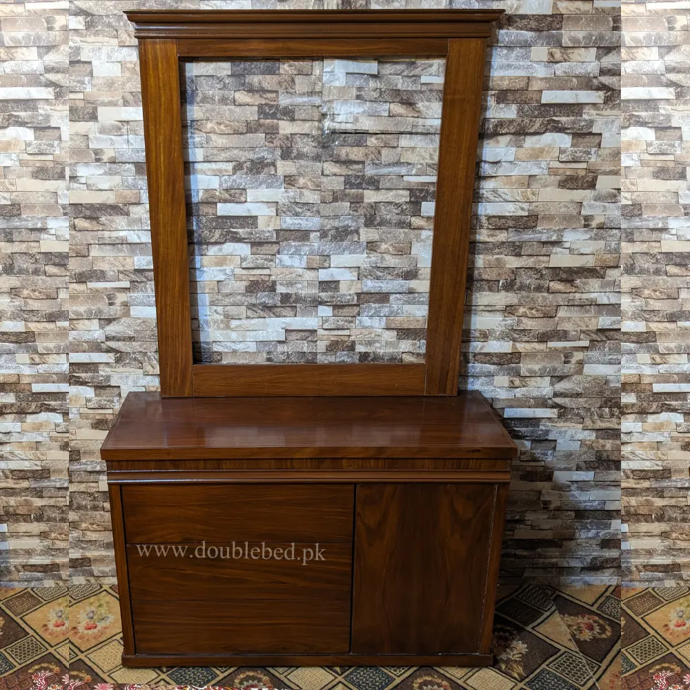 Wooden Double Bed For Sale in Lahore.dressing