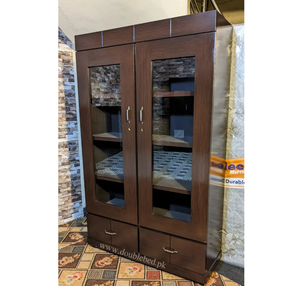 double bed with lights in headboard